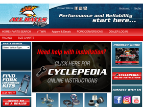 'allballsracing.com' screenshot