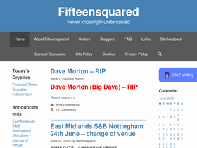 'fifteensquared.net' screenshot