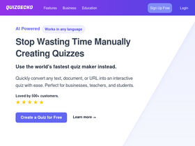 Quizgecko - AI-powered quiz generator to make unique trivia questions & answers.