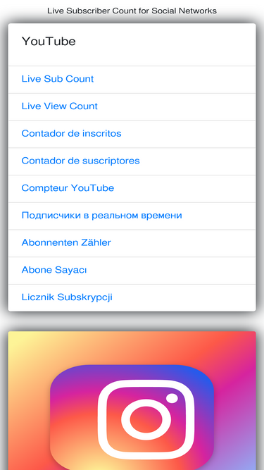 Livecounts - Live Subscriber Count, Apps