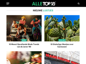 'alletop10lijstjes.nl' screenshot