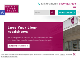 'britishlivertrust.org.uk' screenshot