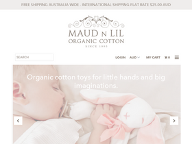 Maud N Lil Organic Cotton homepage screenshot