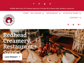 redheadcreamery.com homepage screenshot