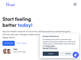'hiwellapp.com' screenshot