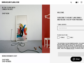 'helmutlang.com' screenshot