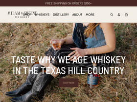 milamandgreenewhiskey.com homepage screenshot