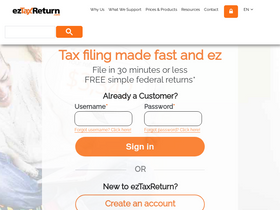 'eztaxreturn.com' screenshot