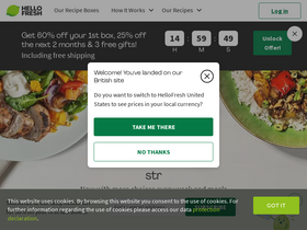 'hellofresh.co.uk' screenshot
