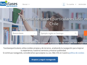 'tusclasesparticulares.cl' screenshot