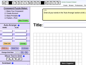 'mycrosswordmaker.com' screenshot