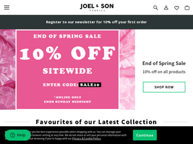 'joelandsonfabrics.com' screenshot
