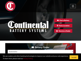'continentalbattery.com' screenshot