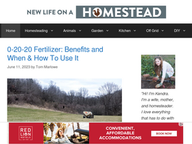 'newlifeonahomestead.com' screenshot