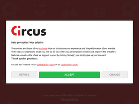 'circus.be' screenshot