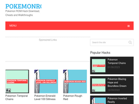 'pokemonromhacks.com' screenshot