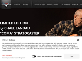 'fendercustomshop.com' screenshot
