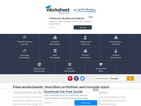 'worksheetplace.com' screenshot