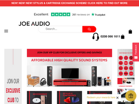 JoeAudio.co.uk homepage screenshot