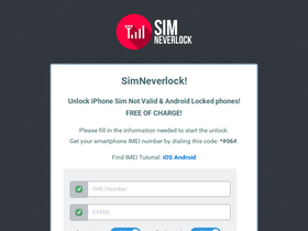 'simneverlock.com' screenshot