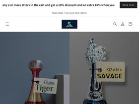 kizama.in homepage screenshot