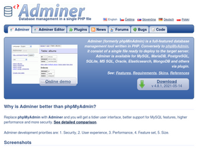 'adminer.org' screenshot