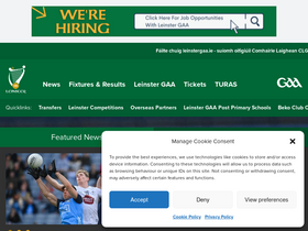 'leinstergaa.ie' screenshot
