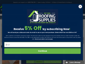 'jjroofingsupplies.co.uk' screenshot
