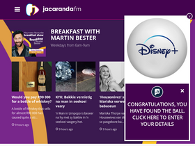 'jacarandafm.com' screenshot