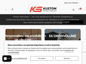 kustomsportswear.com homepage screenshot