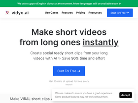 vidyo.ai - Transform video content into viral clips with AI-powered editing and repurposing.