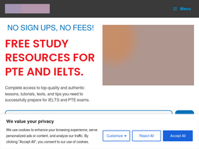 'pteielts.com' screenshot