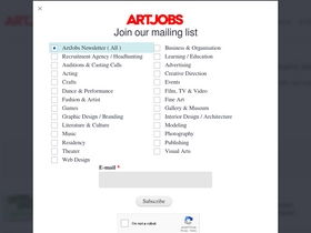 'artjobs.com' screenshot