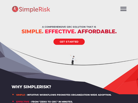 'simplerisk.com' screenshot