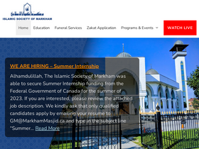 'markhammasjid.ca' screenshot