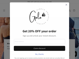 goloapparel.com homepage screenshot