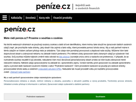 'penize.cz' screenshot