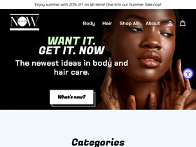 shopnowbeauty.com homepage screenshot