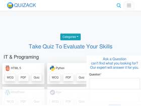 'quizack.com' screenshot