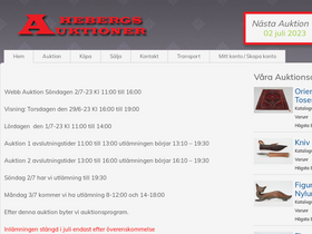 'hebergsauktioner.se' screenshot