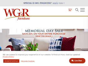 'wgrfurniture.com' screenshot