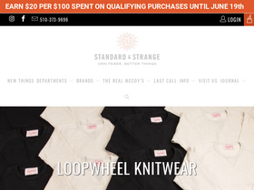 'standardandstrange.com' screenshot