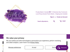 tututallycutecustomcreations.com homepage screenshot