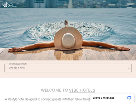 'vibehotels.com' screenshot
