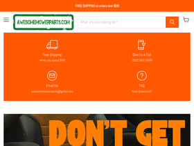 awesomemowerparts.com homepage screenshot