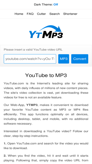 YTMP3 APK -  to Mp3 Converter online For Android