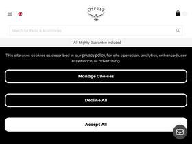 'ospreyeurope.com' screenshot