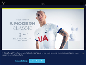 'tottenhamhotspur.com' screenshot