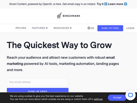 'benchmarkemail.com' screenshot