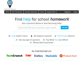 'schoolsolver.com' screenshot